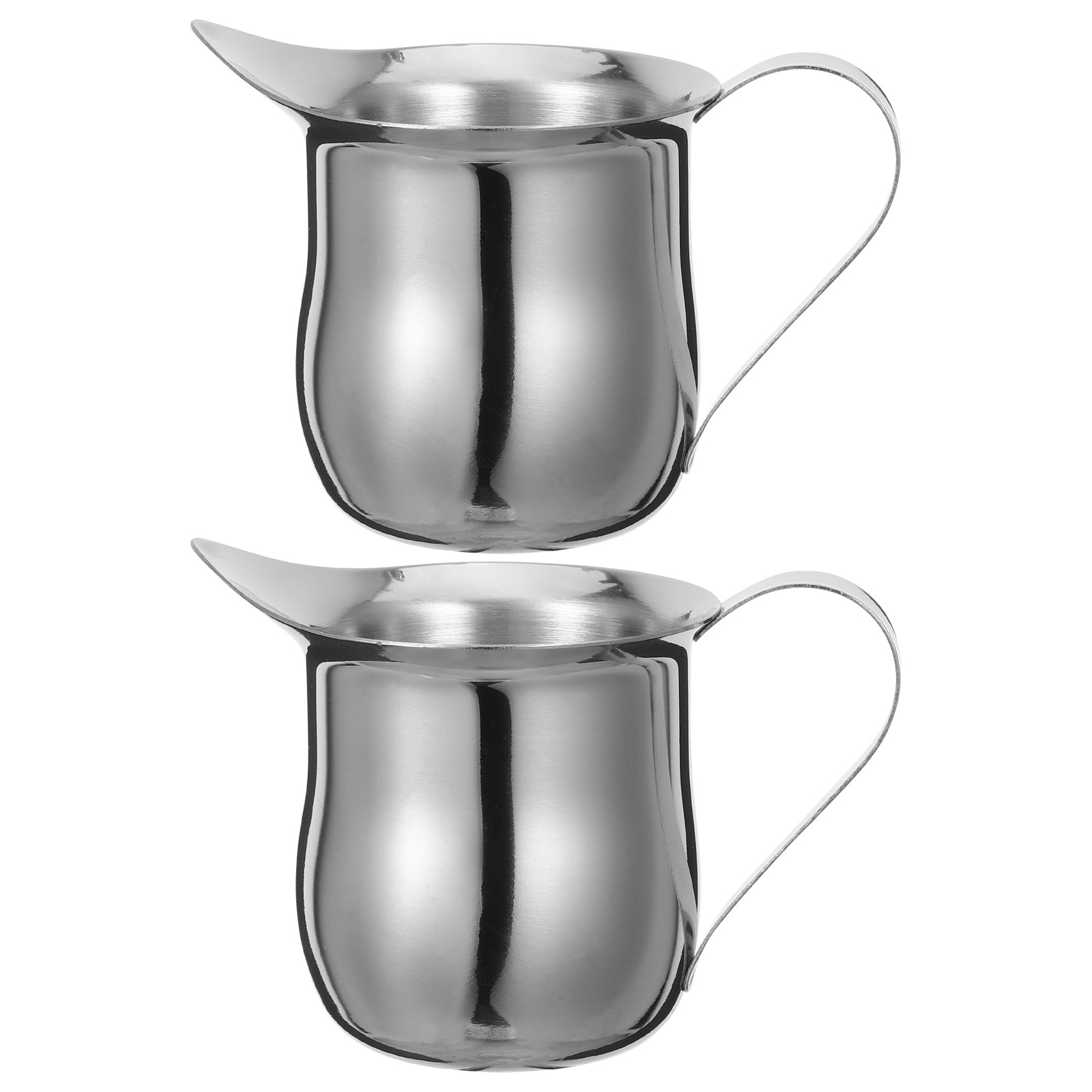 Milk Steaming Pitcher - เหยือกตีฟองนมสแตนเลสขนาดเล็ก 2 ชิ้น สำหรับทำเอสเพรสโซ่ ลาเต้อาร์ต และชงกาแฟแบบพกพา