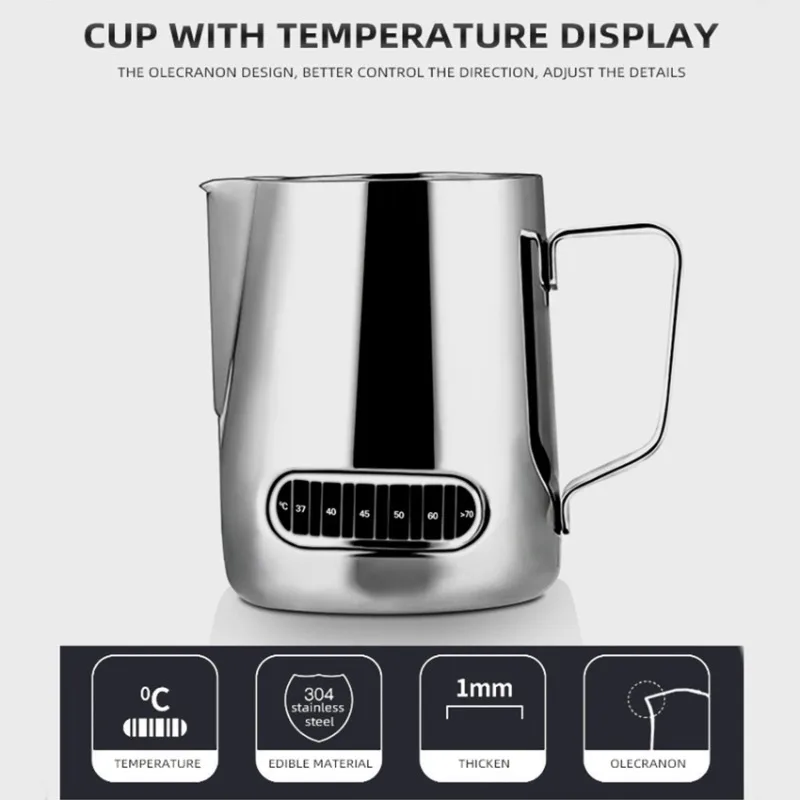 เหยือกตีฟองนมสแตนเลสขนาด 350 ม - Milk Steaming Pitcher บทวิจารณ์และราคา